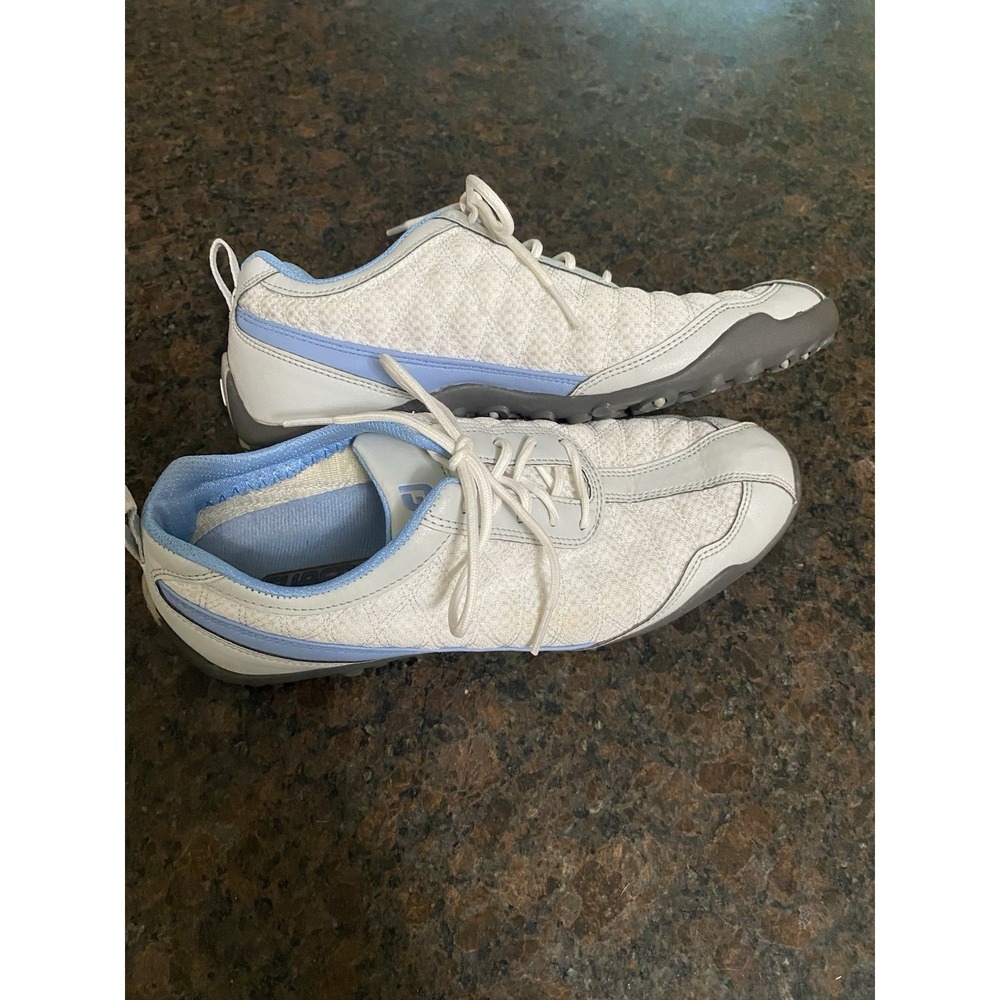 Footjoy Womens Superlites White Blue Spikeless Golf Sneaker Shoes Comfort SZ 7.5
